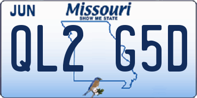 MO license plate QL2G5D
