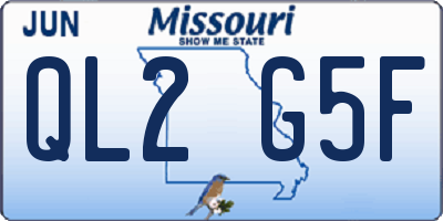 MO license plate QL2G5F