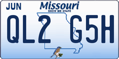 MO license plate QL2G5H