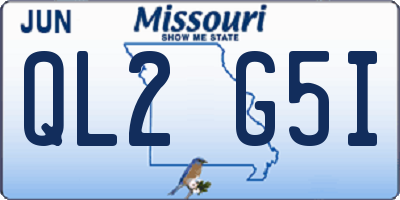 MO license plate QL2G5I