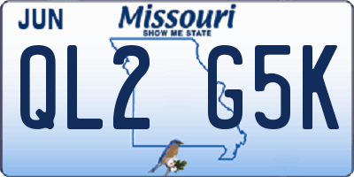 MO license plate QL2G5K