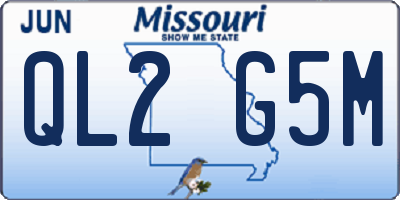 MO license plate QL2G5M