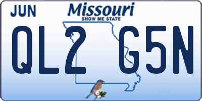MO license plate QL2G5N