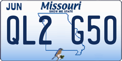 MO license plate QL2G5O