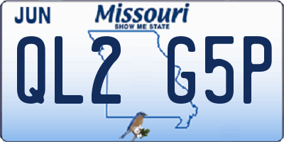 MO license plate QL2G5P