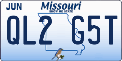 MO license plate QL2G5T