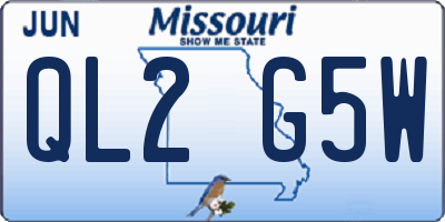MO license plate QL2G5W