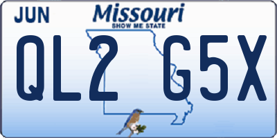 MO license plate QL2G5X