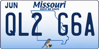 MO license plate QL2G6A