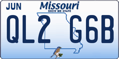 MO license plate QL2G6B