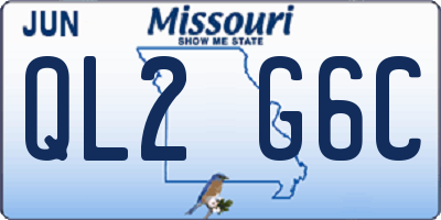 MO license plate QL2G6C