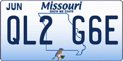 MO license plate QL2G6E