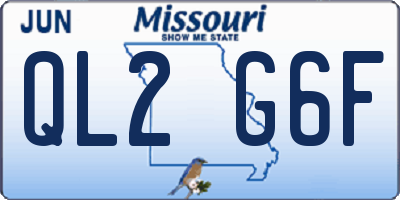 MO license plate QL2G6F