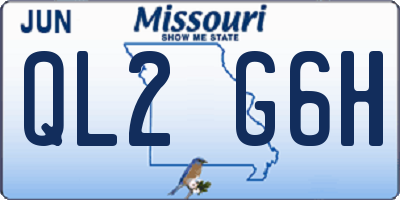 MO license plate QL2G6H