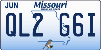 MO license plate QL2G6I