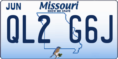 MO license plate QL2G6J