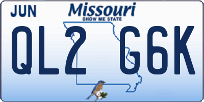MO license plate QL2G6K