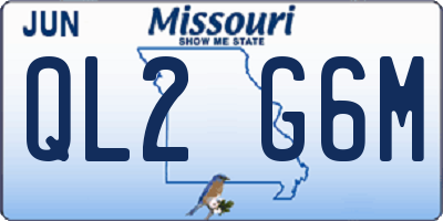 MO license plate QL2G6M