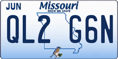 MO license plate QL2G6N