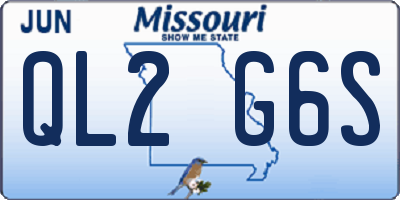MO license plate QL2G6S