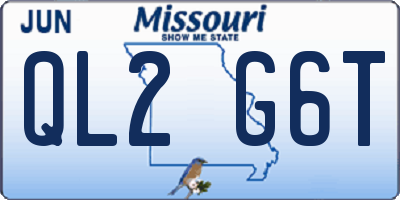 MO license plate QL2G6T