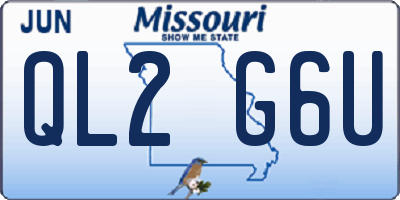 MO license plate QL2G6U