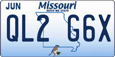 MO license plate QL2G6X