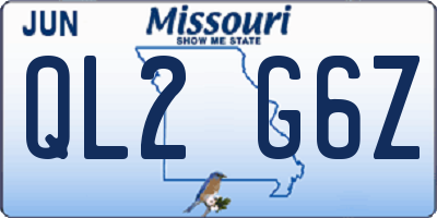 MO license plate QL2G6Z