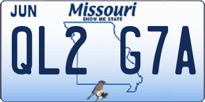 MO license plate QL2G7A