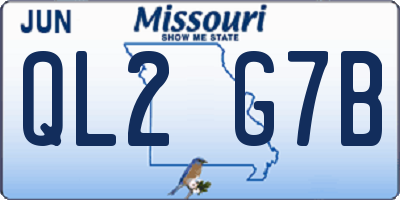 MO license plate QL2G7B