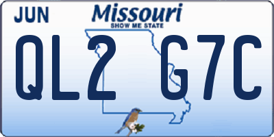 MO license plate QL2G7C