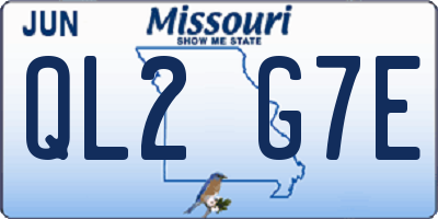 MO license plate QL2G7E