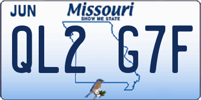MO license plate QL2G7F