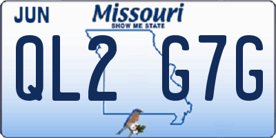 MO license plate QL2G7G