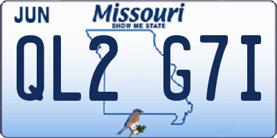 MO license plate QL2G7I