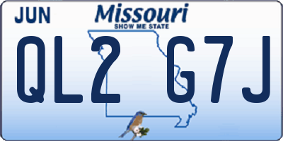 MO license plate QL2G7J