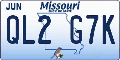 MO license plate QL2G7K