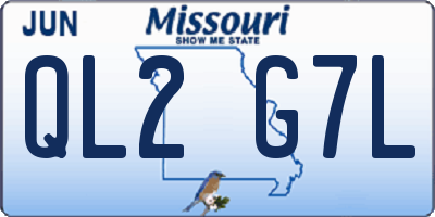 MO license plate QL2G7L