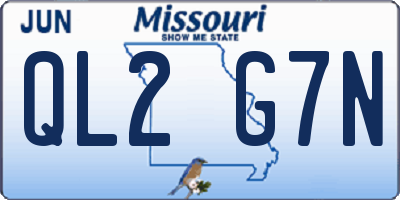 MO license plate QL2G7N
