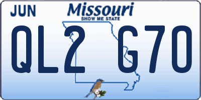MO license plate QL2G7O