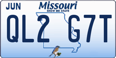MO license plate QL2G7T