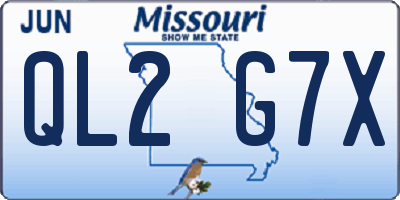 MO license plate QL2G7X