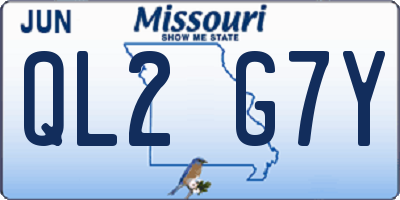 MO license plate QL2G7Y