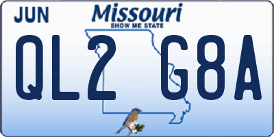 MO license plate QL2G8A