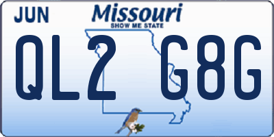 MO license plate QL2G8G