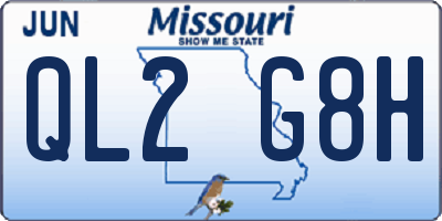 MO license plate QL2G8H