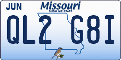 MO license plate QL2G8I