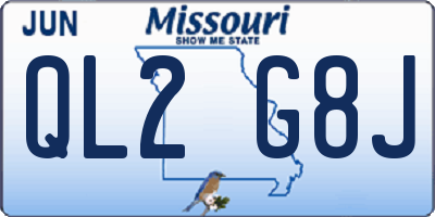 MO license plate QL2G8J