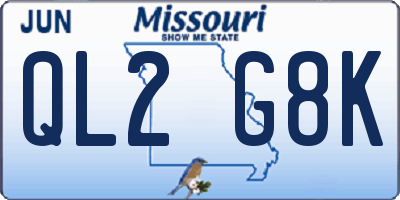 MO license plate QL2G8K