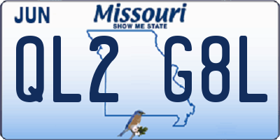 MO license plate QL2G8L